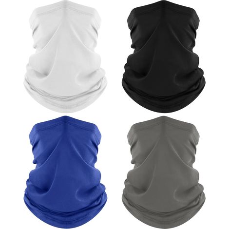 4 Pièces Cache-Cou, Tour de Cou Respirant Anti-UV Séchage Rapide, Bandana Multifonction pour Moto, Cyclisme, Homme et Femme (1/5)