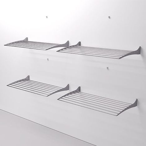 Étendoir à linge mural pliable en aluminium et acier – Longueur 120 cm – Supporte jusqu'à 10 kg – Installation intérieure/extérieure – Foxydry