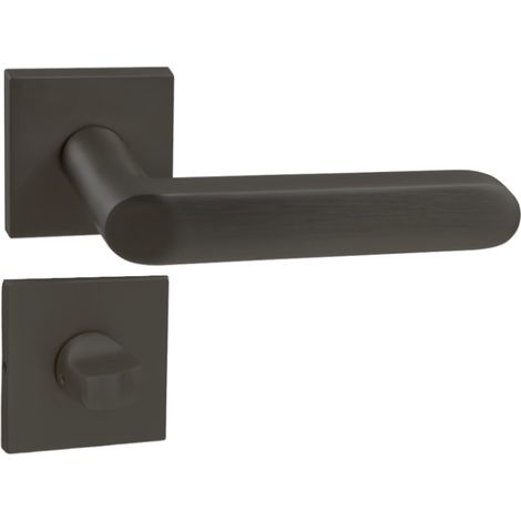 DOMINO Poignée de porte DENVER-QR slim Noir WC Poignée avec rosace WC Noir (1/5)
