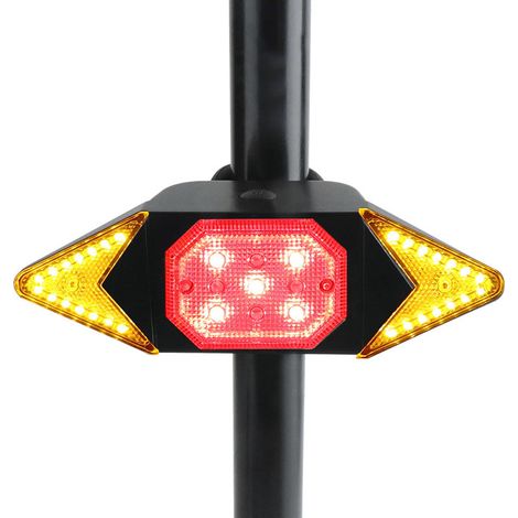Feu arrière de vélo Clignotants Clignotants étanches Clignotant feu d'avertissement de Frein arrière de vélo avec télécommande sans Fil Feux arrière de vélo Rechargeables intelligents
