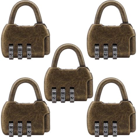 5 pièces de cadenas à combinaison rétro en zinc pour valise Sui (1/5)
