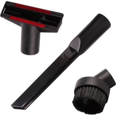 Kit d'outils universel 35 mm - Accessoire inclus. Crevasse. Brosse à poussière et buse pour escaliers/tapisseries. Noir (1/5)