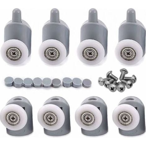 25mm 8Pcs Shower Door Roller Wheel Runners Wheels, Sliding Bathroom Door Rollers (1/5)