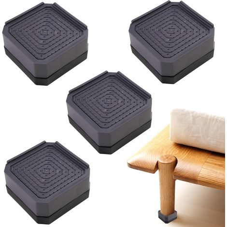 4 Möbelfüße, 4 cm Durchmesser, 8,5 cm hoch, rutschfester Kunststoff, Tragkraft 200 kg, für Maschinen und Tische