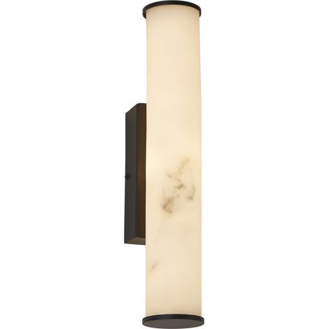Searchlight Wales Applique murale LED intégrée, noir mat, résine effet marbre, IP44, 13 W, 3000 K (1/5)