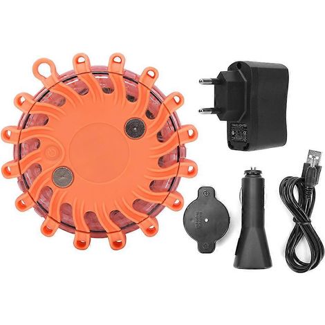 Runde LED-Blinkleuchte für Arbeitssicherheit, Notsignalleuchte, reparierbare Arbeitsleuchte, rotierende Blinkleuchte, 12V/24V Universal. (1/5)