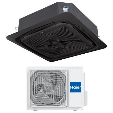 Haier Climatiseur Monosplit à cassette à 4 voies Round Flow 55000 Btu Triphasé Noir ABH160K1ERG(H) Wi-Fi en option R-32