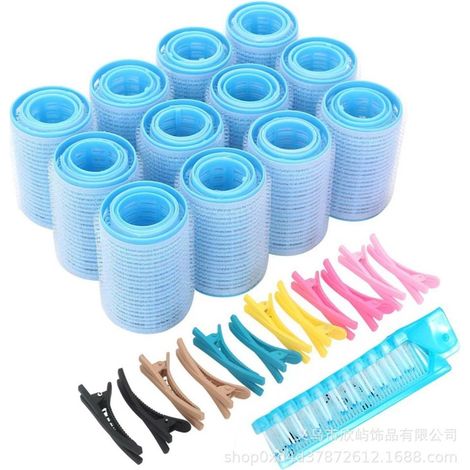 Rulos para el cabello con pinzas, 36 piezas, rulos autoadherentes con peine para cabello grueso y fino. (1/4)