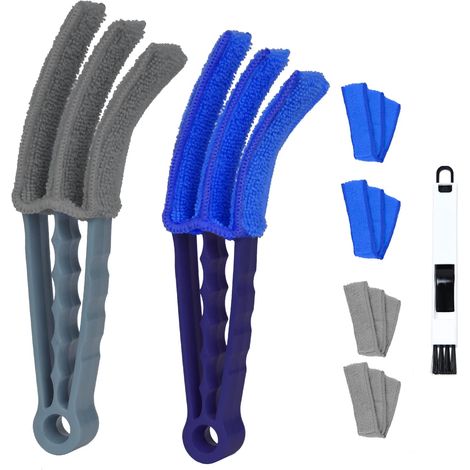 Nettoyage stores : 2 brosses + 4 chiffons, outils amovibles et lavables pour volets. (1/5)