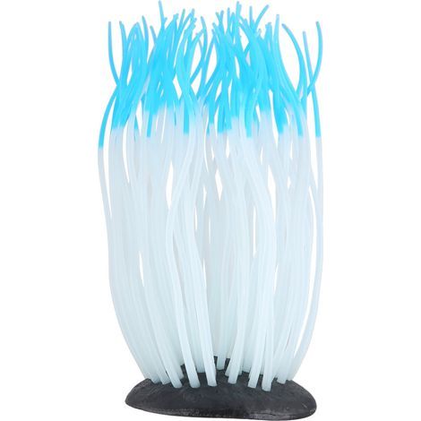 Künstliche Seeanemone aus Silikon, Korallenimitat, zur Dekoration von Aquarien (blau) (1/5)
