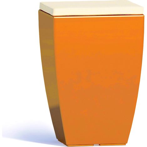 Sitzhocker aus Harz mod. Fine 33x33 cm orange