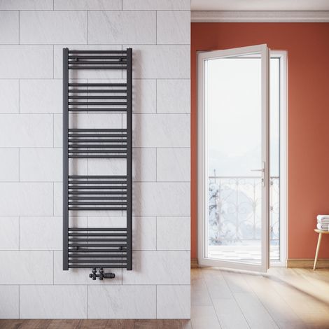 SONNI Termoarredo Scaldasalviette Verticale Radiatore ad Acqua Calda Antracite con Valvola Connessione Centrale 1600x500mm, 802W (1/5)