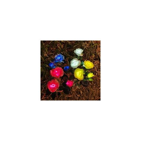 Lampes solaires d'extérieur, lot de 4 lampes tournesol multicolores (1/4)