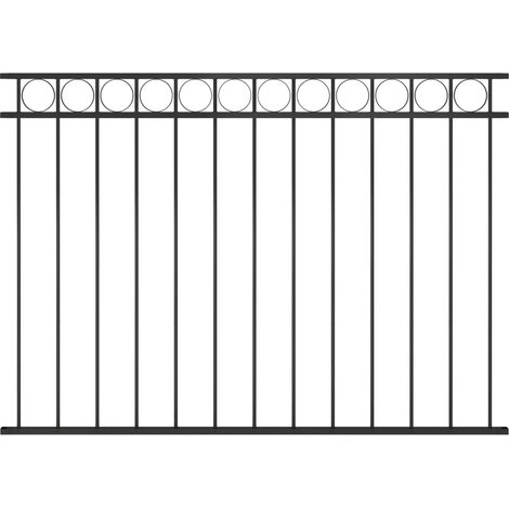 Panneau de clôture, Clôture de jardin, Barrière de jardin Acier 1,7x1,2 m Noir MAE4630 (1/4)