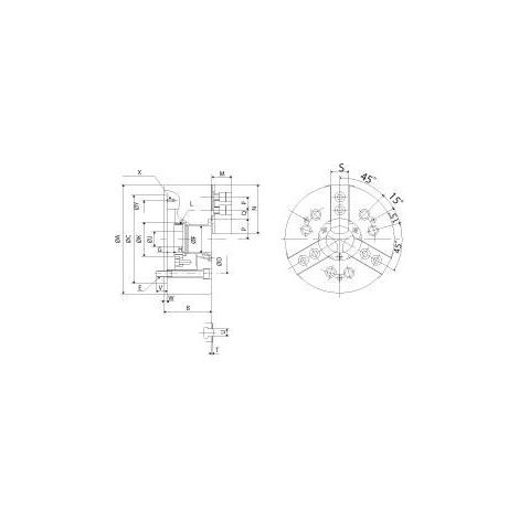 Mandrin de serrage à force B212 3B 304mm Kitagawa (1/4)