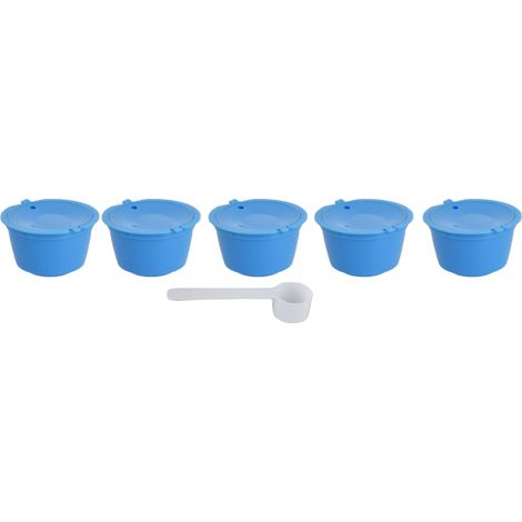 5-teiliges wiederverwendbares 50-ml-Kaffeefilterset mit Löffel für Dolce Gusto Maschinen – Blau (1/5)