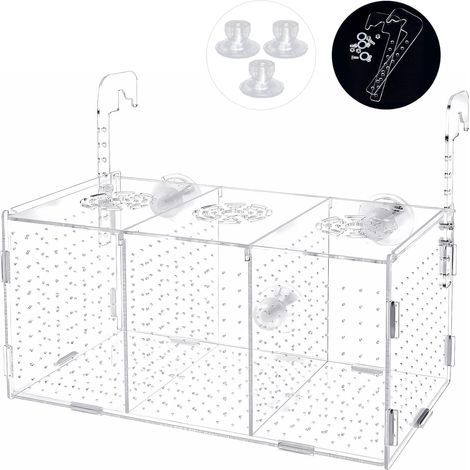 Aquarium Incubator, Transparent Acrylic, 3 Compartments, For Isolation and Hatching, Aquarium (1/5)