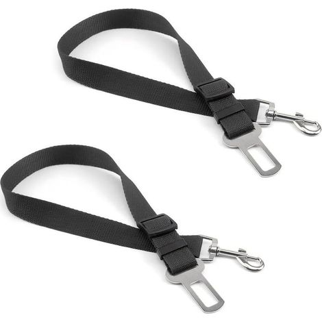 2-teiliger Hunde-Autosicherheitsgurt, verstellbares Hunde-Autosicherheitsgeschirr, Hunde-Sicherheitsgeschirr mit Schnalle, für alle Hunde- und Katzenrassen (Schwarz) (1/4)