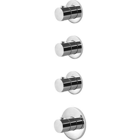 Paffoni Modular Box - Mitigeur thermostatique encastré, pour 3 appareils, chrome MDE019CR (1/5)