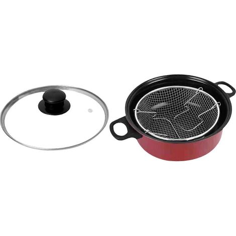 Friteuse portable avec couvercle en verre pour la cuisine et la salle à manger (1/4)