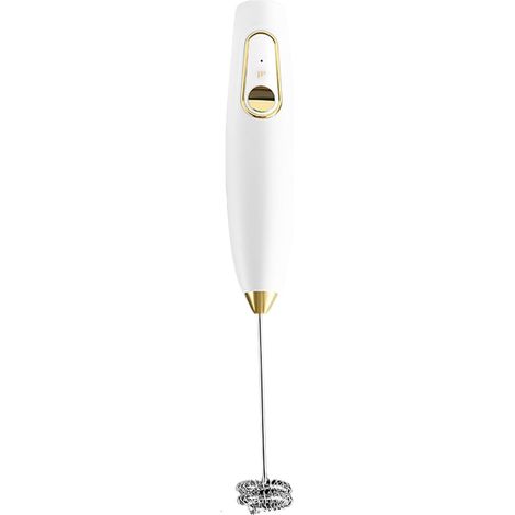 Mousseur à lait électrique, mousseur à lait portable, rechargeable pour café, mélangeur à boisson portatif avec 3 vitesses pour cappuccino, matcha, chocolat chaud latte