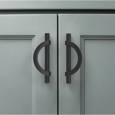 2 Pièces Poignee de Meuble Cuisine Noir 96mm Alliage de zinc Poignées Meubles avec Vis, pour Bureaux, Tiroirs, Armoires (1/5)