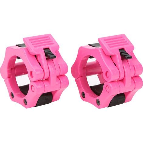 Verriegelungsschlaufe für 50-mm-Langhantelstange, Kunststoff-Befestigungsclip für Training und Fitness (rosa) (1/5)