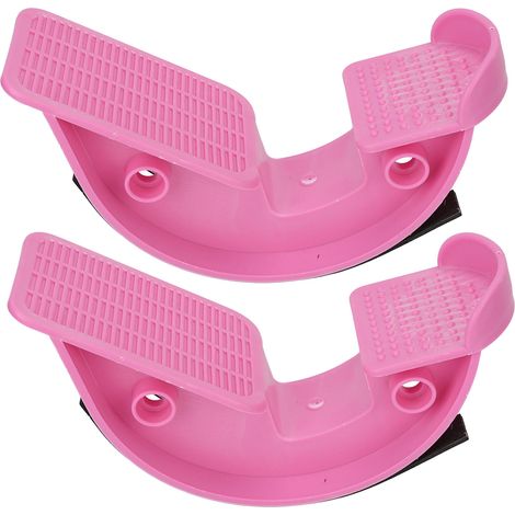 2 repose-pieds inclinés rose pour étirement mollets, cheville, fascia plantaire - planche inclinée antidérapante (1/5)