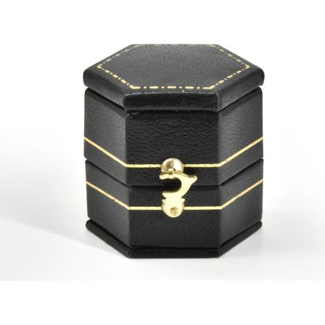 Portagioie vintage, organizer per gioielli, scatola portaoggetti in similpelle (nera) (1/5)