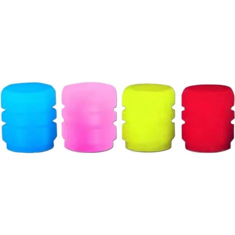 Phosphoreszierende Ventilkappen, fluoreszierend grün und blau, leuchten im Dunkeln, geeignet für Auto- und Motorradfelgen und -reifen, 4er-Set (4 Farben)