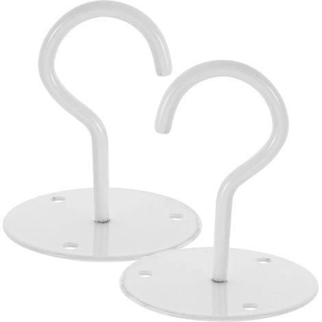 2 crochets plafond, fer, blanc, pour suspension et rangement (1/5)