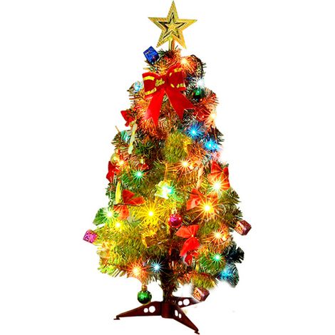 Künstlicher Tischweihnachtsbaum mit Lichterkette (1/4)