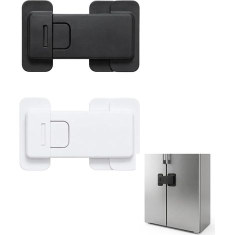 Verrou réfrigérateur lot de 2 fixation adhésive sans perçage (1/5)
