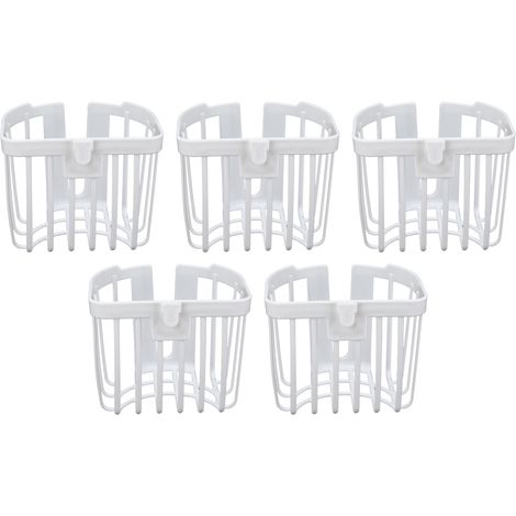 5 pièces Support mural adhésif pour rouleaux de papier toilette - Idéal salle de bain et cuisine - Blanc (1/5)