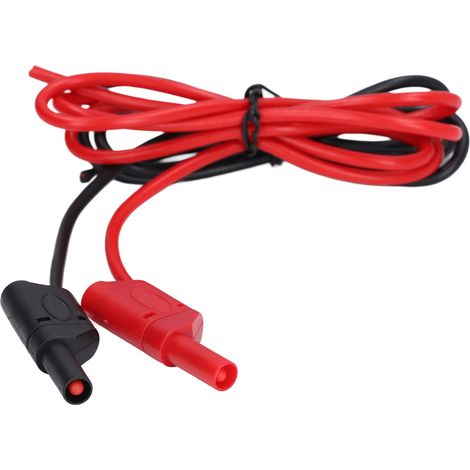 Lot de 2 Câbles de Test Banane 4mm Mâle-Mâle 32A 1000V Rouge et Noir pour Batterie Électricité (1/5)