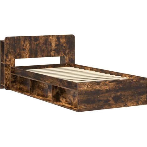 Maison Exclusive - Telaio del letto con storage Rovere Fumo 80 x 200 cm (1/5)