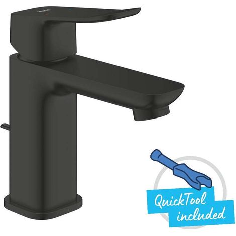 Grohe Quickfix Waschtischarmatur Dice S schwarz matt Waschbecken Armatur (1/4)
