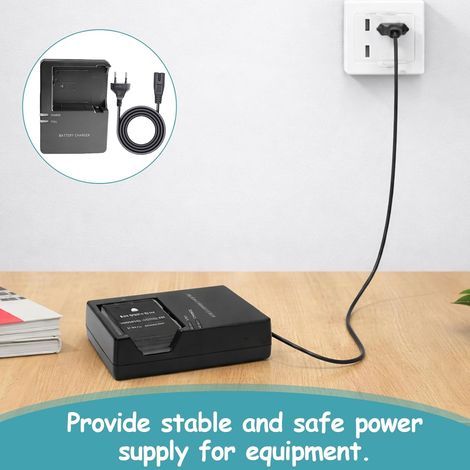 Lot de 2 chargeurs compatibles avec LC-E8C, pour LP-E8, avec affichage LED, compatibles avec Canon EOS 550D/600D/650D/700D (noir) (1/2)