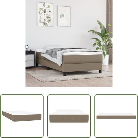 vidaXL Mousse confortable - Matelas de lit à ressorts ensachés fermeté moyenne Taupe 90x190x20 cm Tissu (1/5)