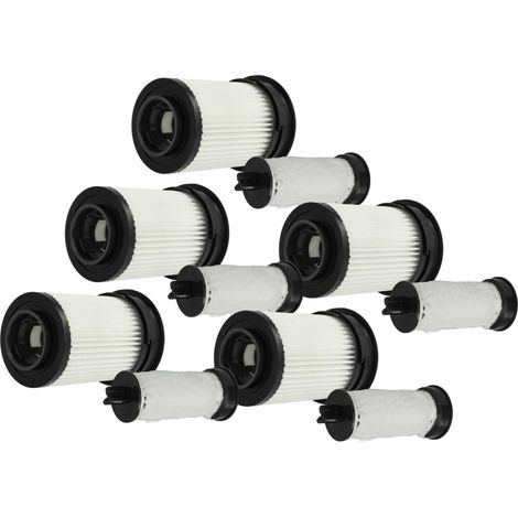 vhbw 5x filtro compatibile con Miele Triflex HX1 aspirapolvere - filtro combinato (prefiltro + filtro HEPA) nero / bianco