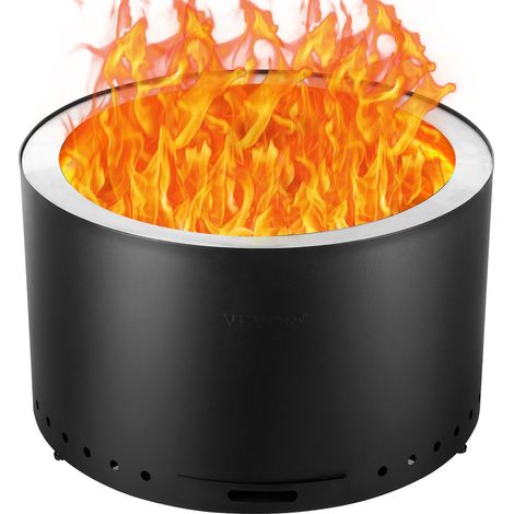 Brasero à bois sans émission de fumée, 710x450 mm, foyer à feu avec bac à cendres amovible, foyer d'extérieur portable intérieur en acier inoxydable SUS430, pour camping en terrasse extérieure (1/5)