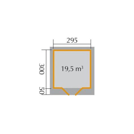 Designh.Marlo 126 Gr.3, natur, 28 mm Sockelm. B 295 x T 301cm
