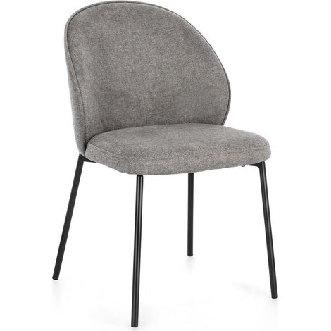 Sedia Wendy con struttura in acciaio, per arredo interno 54 x 60 x h 83 cm -Nero/Grigio Scuro / Confezione da 4 pezzi (1/4)