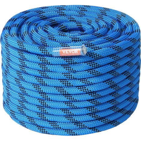 Vevor – Corde d'escalade statique 12,7 mm – Longueur 38 m – Tension de rupture 30 kN – Polyester haute résistance – Pour descente en rappel