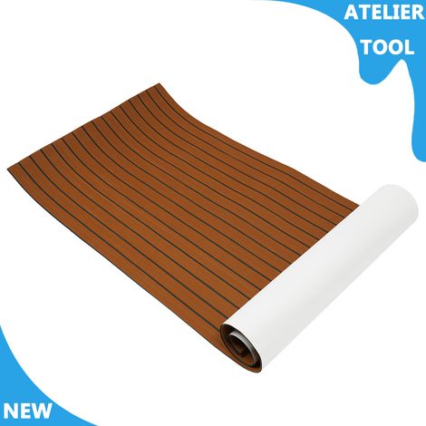 ATELIER 90240cm EVA mousse faux bois de teck bateau pont feuille mer pont marine yacht tapis de plancher (1/5)