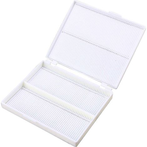 Boîte à lames pour microscope, boîte à tranches biologiques, cassette de découpe en plastique pour pathologie biologique (blanche)-White (1/2)