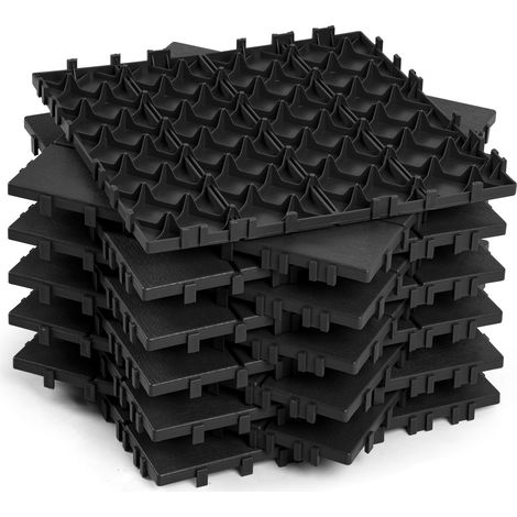 Wolketon Lot de 22 dalles de terrasse 30x30cm sol en plastique avec système d'encliquetage Pose Rapide Idéal Jardin, Balcon Anthracite (22 pcs/2 m²)