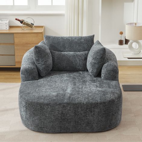 Chaise longue surdimensionnée d’intérieur, canapé moderne en velours côtelé capitonné avec coussin décoratif et accoudoirs, canapé-lit pour salon, chambre, appartement (1/5)