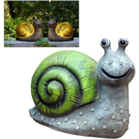 Ornement solaire lumières décoration de jardin lampe forme d\'escargot lumière Animal Statue pour jardin arrière-cour Patio (1/3)