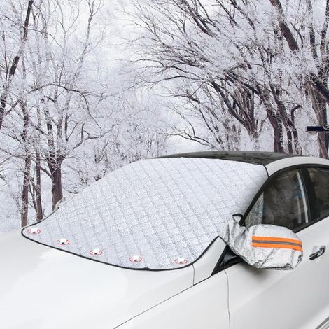Couverture Pare Brise Voiture, Bache Pare Brise Protection Hiver 5 Magnétique, Films de Protection Antigel pour Voiture, Bache de Protection Pare Bris